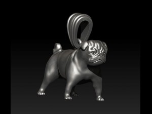 Mops dog Modelo de Impressão 3D
