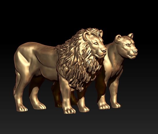 lion lioness 3D प्रिंट मॉडल .c4d .max .obj .3ds .fbx .stl .blend 