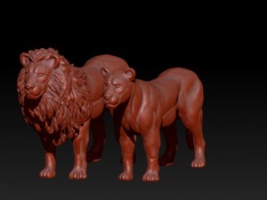 lion lioness 3D प्रिंट मॉडल