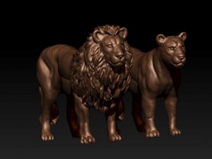 lion lioness 3D प्रिंट मॉडल