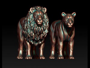 lion lioness 3D प्रिंट मॉडल