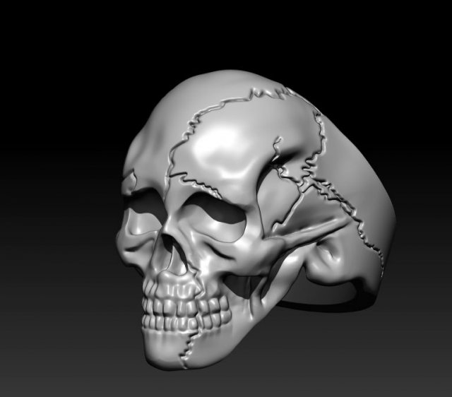 Skull ring Modello di stampa 3D .c4d .max .obj .3ds .fbx .stl .blend 