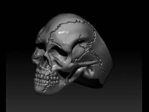 Skull ring Modello di stampa 3D