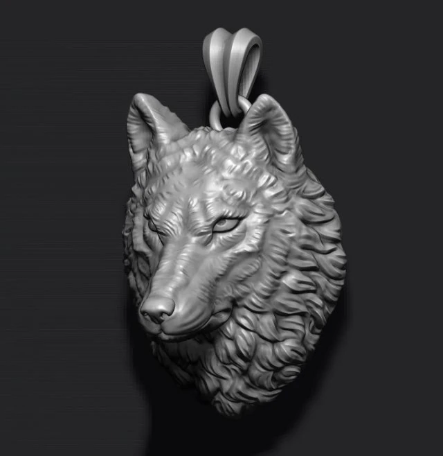 Wolf pendant 3D Print Model .c4d .max .obj .3ds .fbx .stl .blend 