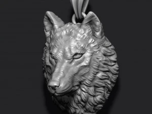 Wolf pendant 3D Print Model