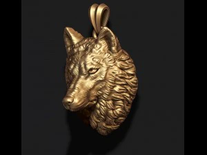 Wolf pendant 3D Print Model