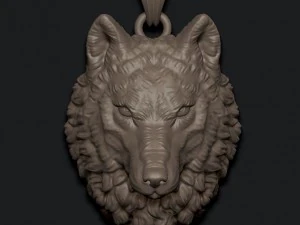 Wolf pendant 3D Print Model