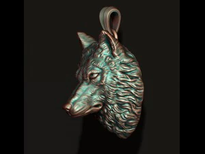 Wolf pendant 3D Print Model