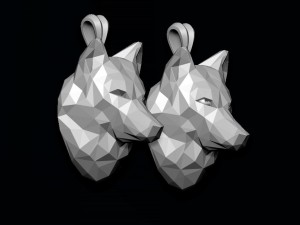 Wolf pendant low poly Modelo de Impressão 3D