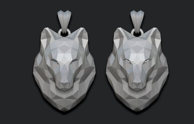 Wolf pendant low poly Modelo de Impressão 3D .c4d .max .obj .3ds .fbx .stl .blend 