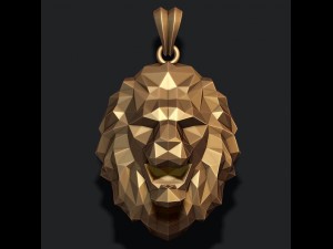 Lion pendant low poly Modelo de impresión 3D