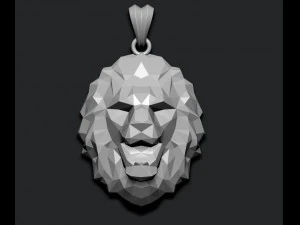 Lion pendant low poly 3D Print Model