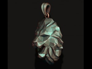 Lion pendant low poly 3Dプリントモデル