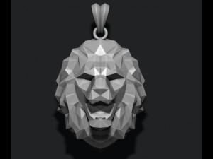 Lion pendant low poly 3Dプリントモデル
