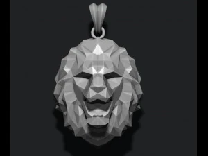 Lion pendant low poly 3D Print Model