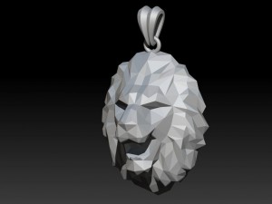 Lion pendant low poly 3Dプリントモデル