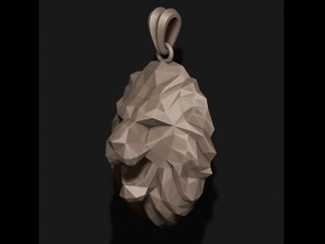 Lion pendant low poly 3Dプリントモデル