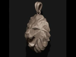 Lion pendant low poly 3D Print Model
