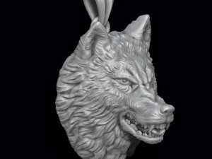 Angry wolf pendant 3D Print Model