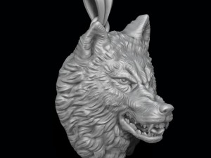 Angry wolf pendant Modelo de impresión 3D