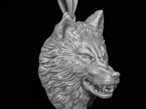 W&uuml;tender Wolf-Anh&auml;nger 3D Druckmodell
