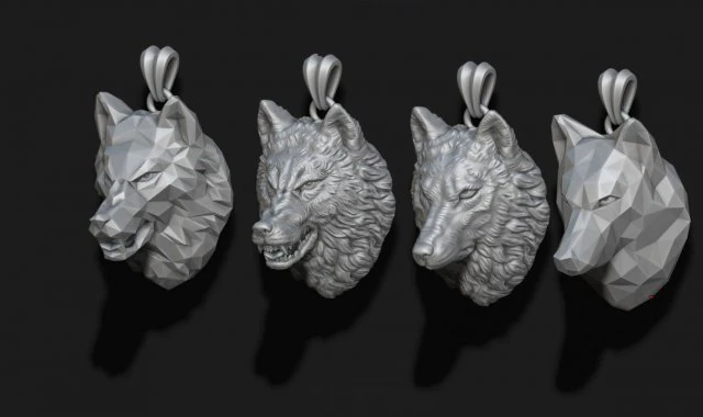 Wolf pendants pack 3D Print Model .c4d .max .obj .3ds .fbx .stl .blend 