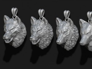 Wolf pendants pack 3Dプリントモデル