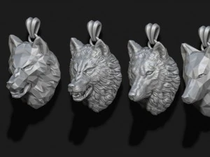 Wolf pendants pack 3D Print Model