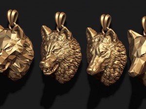 Wolf pendants pack 3D Print Model