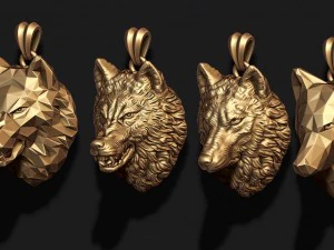 Wolf pendants pack 3D Print Model