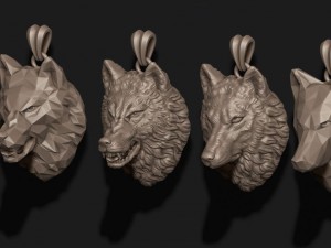 Wolf pendants pack 3D Print Model