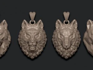 Wolf pendants pack 3D Print Model