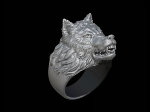 Angry wolf ring 3D Print Model