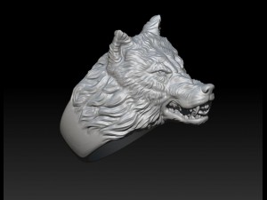 Angry wolf ring 3D 프린트 모델