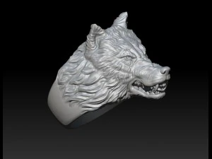 Angry wolf ring 3D Print Model
