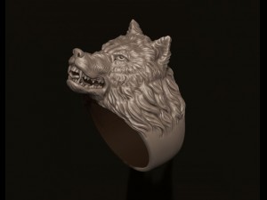 Angry wolf ring 3D 프린트 모델