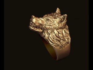 Angry wolf ring 3D 프린트 모델