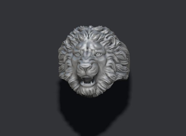 Lion ring 3Dプリントモデル .c4d .max .obj .3ds .fbx .stl .blend 