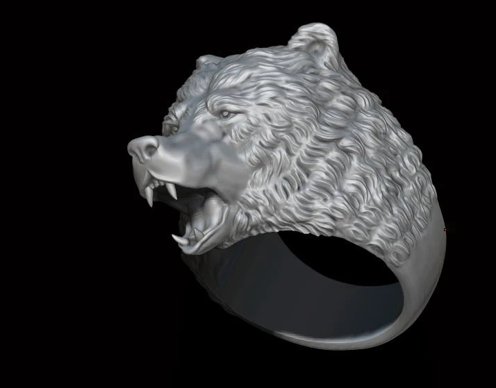 Bear ring 3D Print Model .c4d .max .obj .3ds .fbx .stl .blend