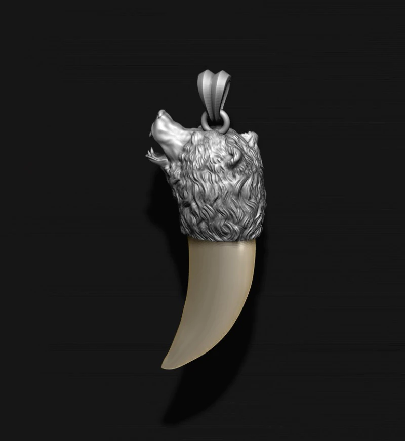 Bear tooth nail pendant 3D Print Model .c4d .max .obj .3ds .fbx .stl .blend 
