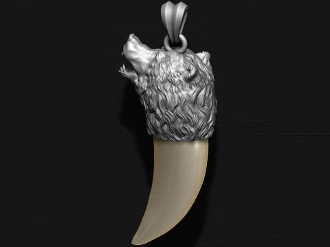 Bear tooth nail pendant 3D प्रिंट मॉडल