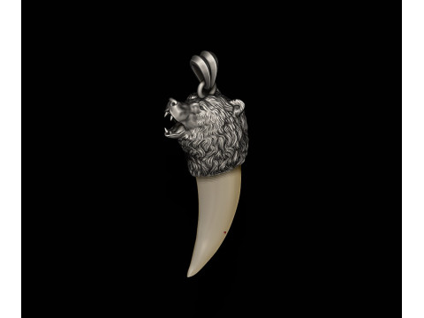 Bear tooth nail pendant Modèles 3D en vedette