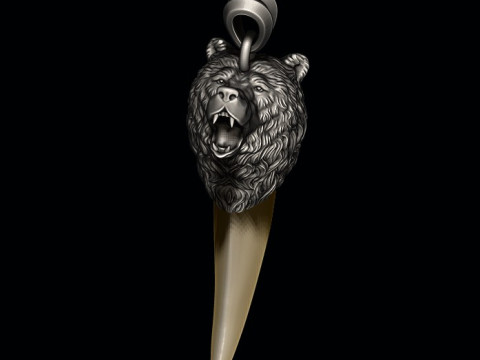 Bear tooth nail pendant Modèles 3D en vedette