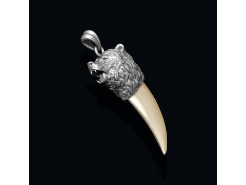 Bear tooth nail pendant Modèles 3D en vedette