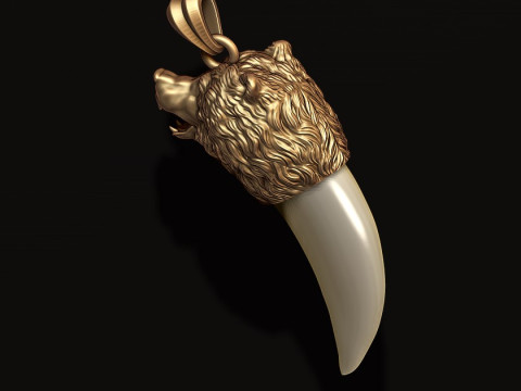 Bear tooth nail pendant Modèles 3D en vedette