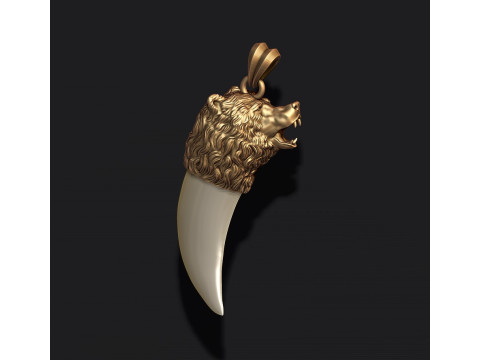 Bear tooth nail pendant Modèles 3D en vedette