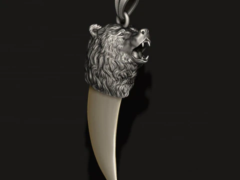 Bear tooth nail pendant 3D Print Model