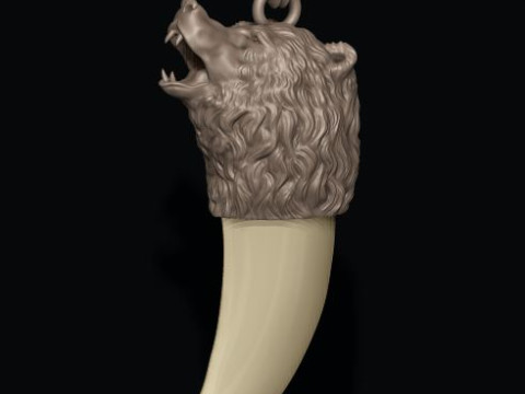 Bear tooth nail pendant Modèles 3D en vedette