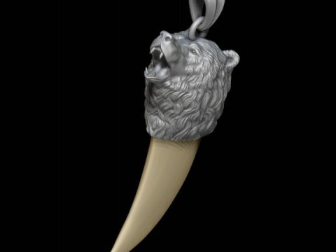 Bear tooth nail pendant Modèles 3D en vedette