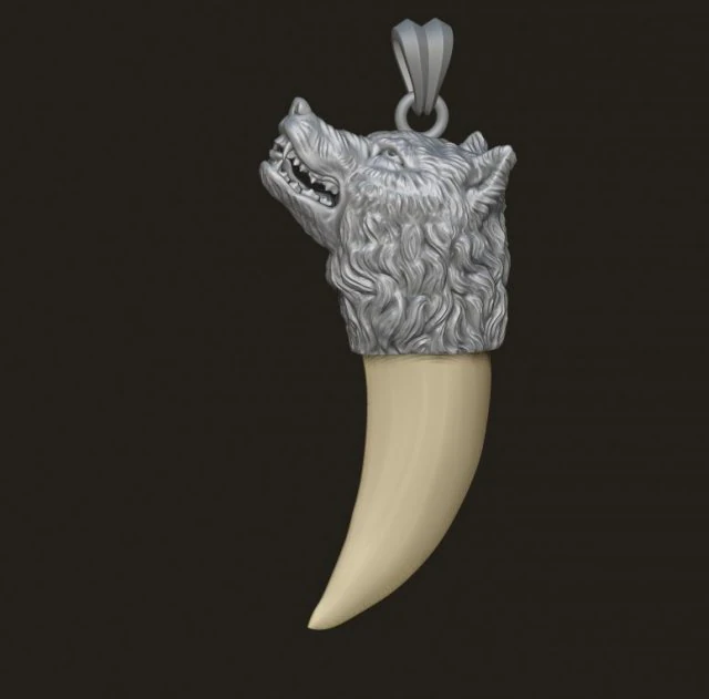 Wolf tooth nail pendant 3D Print Model .c4d .max .obj .3ds .fbx .stl .blend 